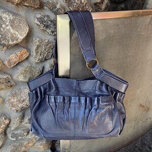 Anthropologie "Nest" Indigo Leather Shoulder Bag